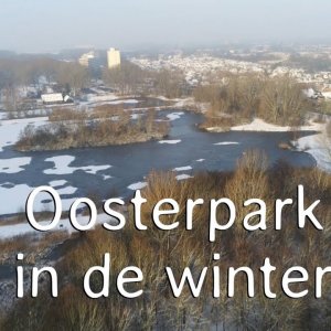 Oosterpark Ridderkerk in de winter luchtopname